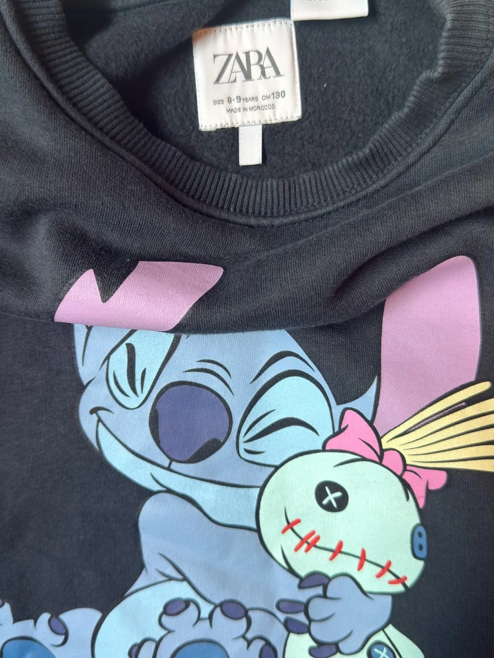 Disney Black Sweatshirt with Blue & Purple Stitch Graphic